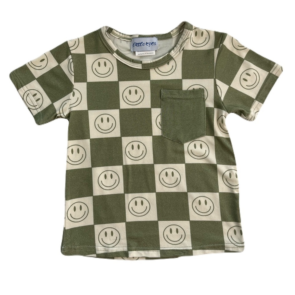 Little Eye Bamboo Smiles & Tiles Pocket T-Shirt & Drawstring Shorts Set - Picture 2 of 5